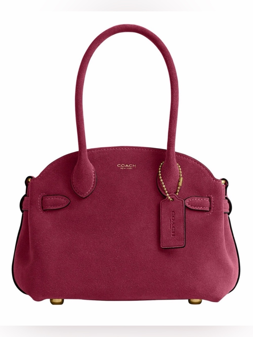 🌺COACH Suede Dark Fuchsia Pre Owned Excellent Condition Empire21/Brass Hardware